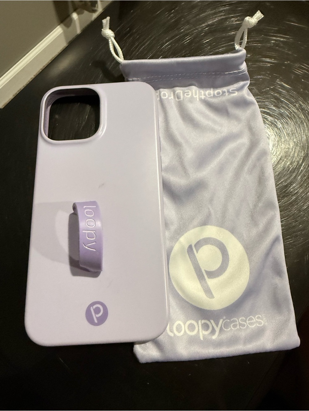 Loopy Case Lavender Protective Phone Case with Built-In Loop and Pouch